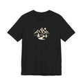 Black Mountain Trail Tee with a cream mountain, pine trees and winding trail graphic on the front.